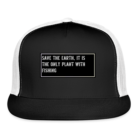 Fishing Trucker Hat Funny - black/white
