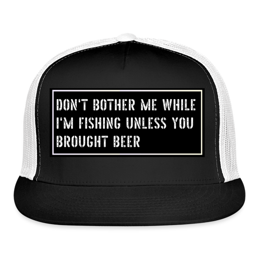 Fishing Trucker Hat Funny - black/white
