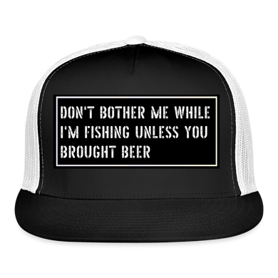 Fishing Trucker Hat Funny - black/white