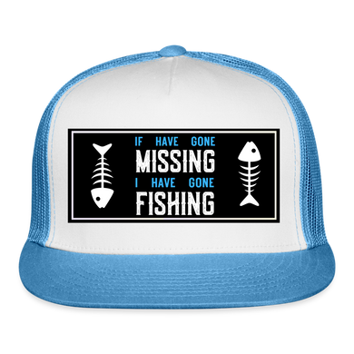 Funny Fishing Hat - white/blue