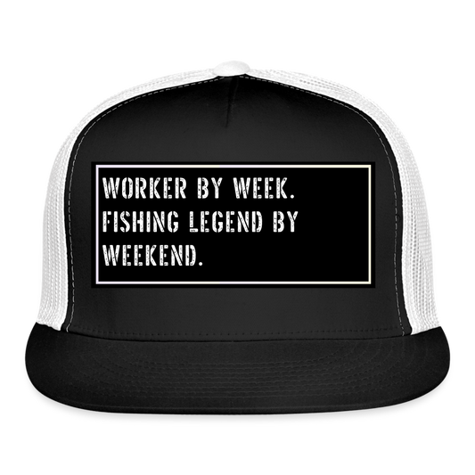 Fish Hat Funny - black/white
