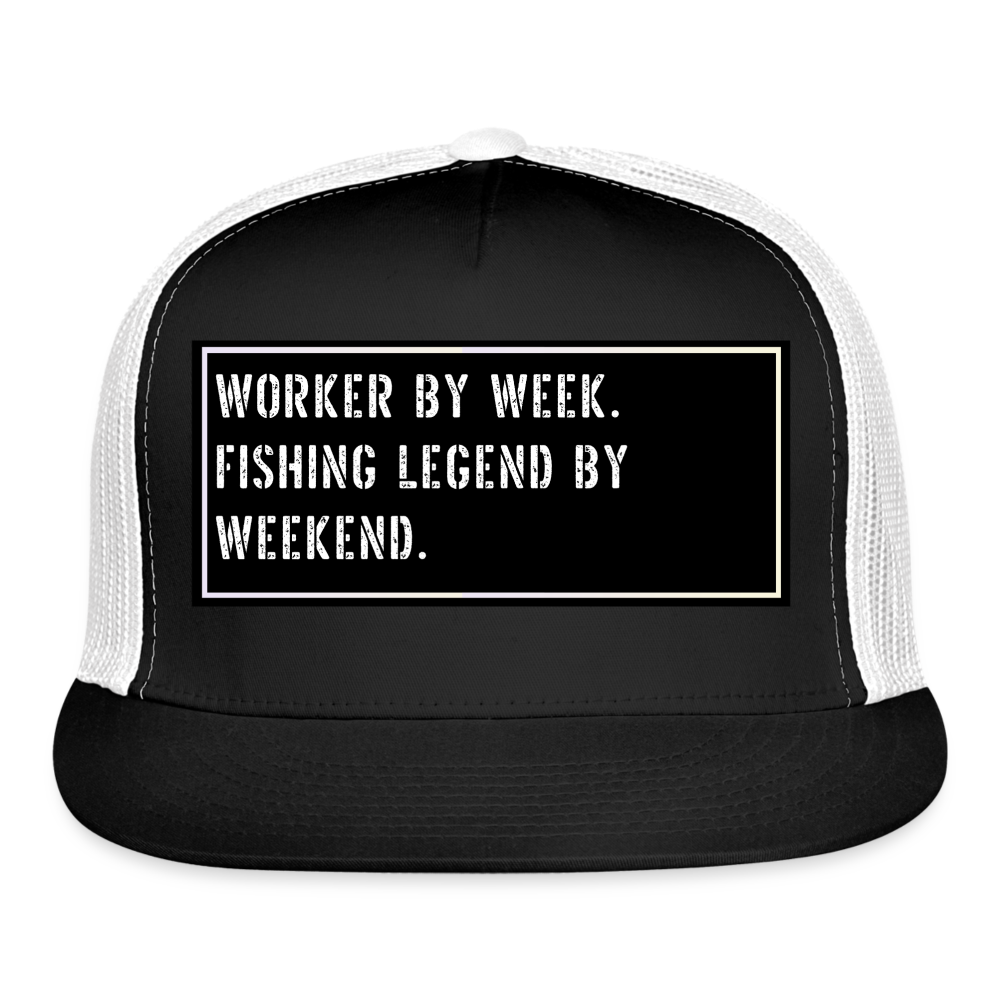 Fish Hat Funny - black/white