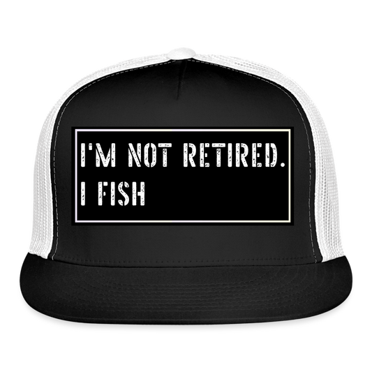 Fishing Trucker Hat Funny - black/white