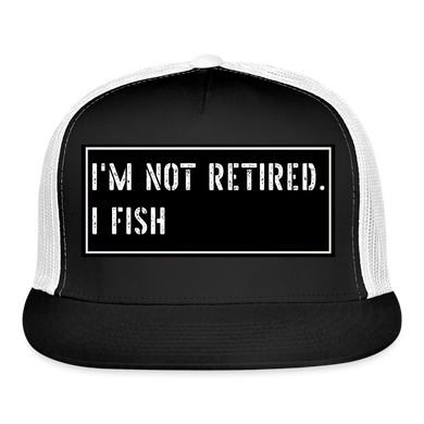 Fishing Trucker Hat Funny - black/white