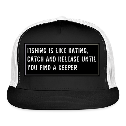 Fishing Trucker Hat Funny - black/white