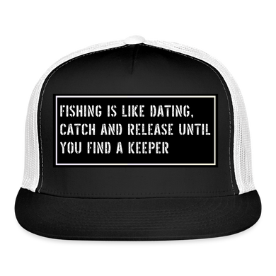 Fishing Trucker Hat Funny - black/white