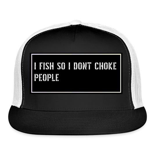 Funny Fishing Trucker Cap - black/white