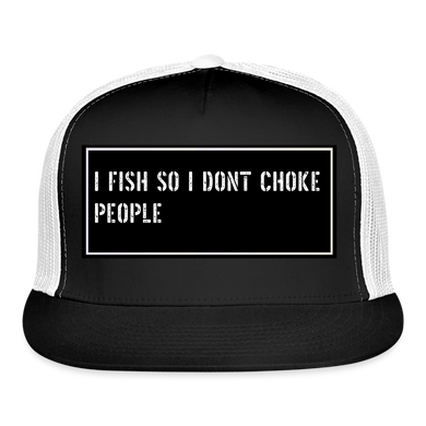 Funny Fishing Trucker Cap - black/white