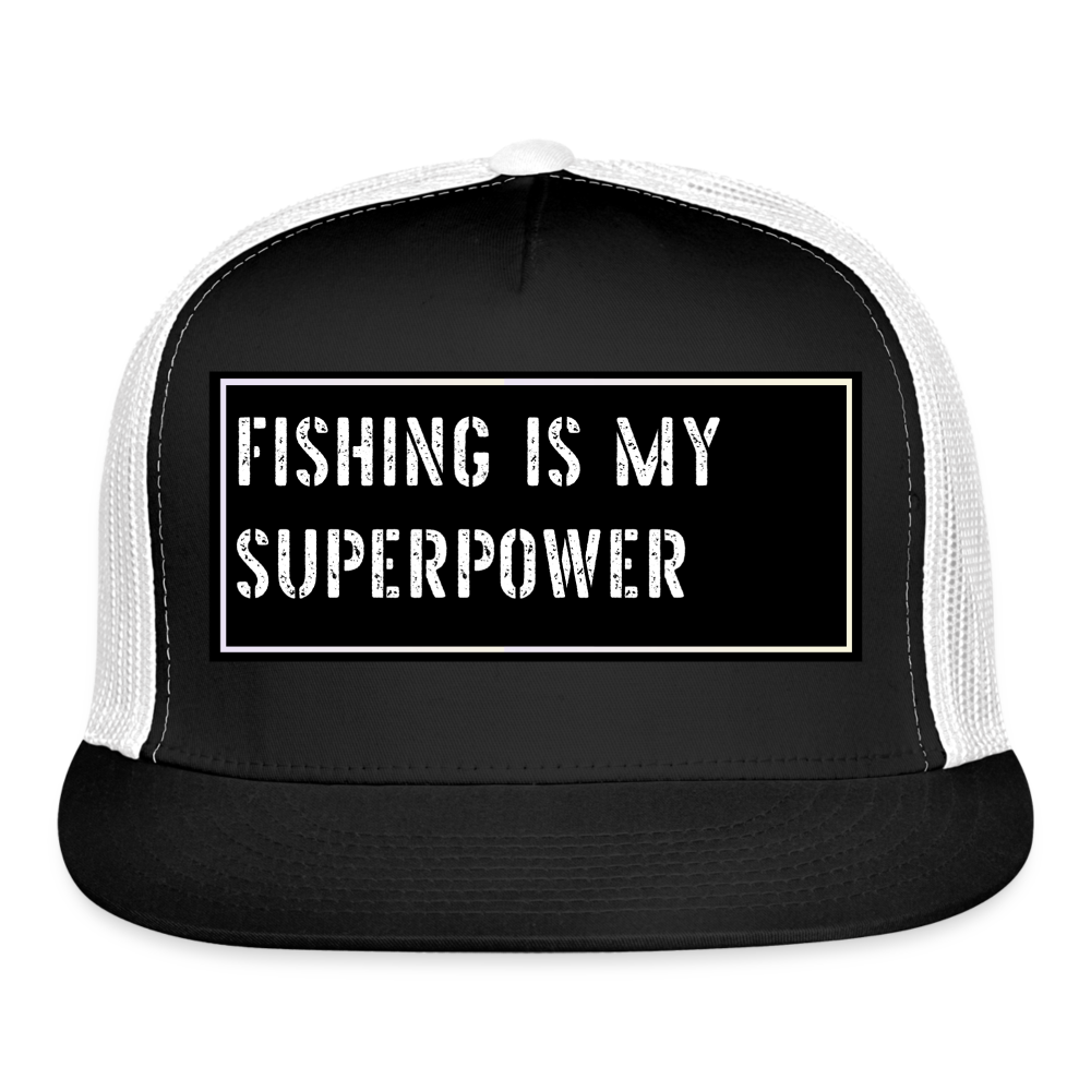 Fishing Trucker Hat Funny - black/white
