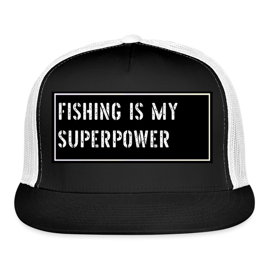 Fishing Trucker Hat Funny - black/white