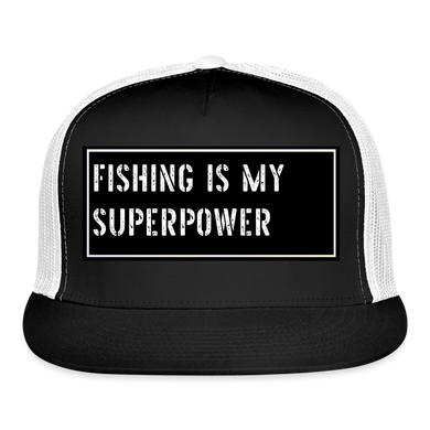 Fishing Trucker Hat Funny - black/white