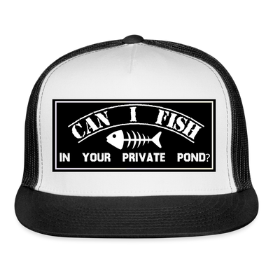 Funny Fishing Hat - white/black