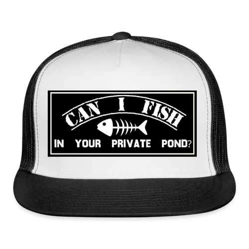 Funny Fishing Hat - white/black