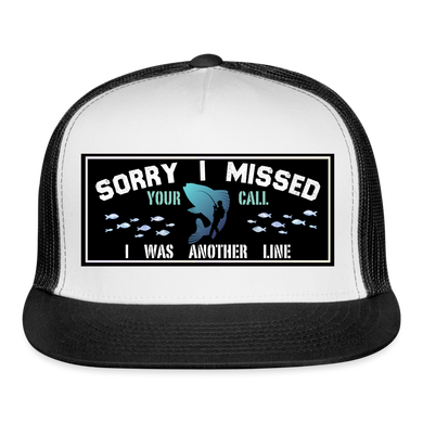 Funny Fishing Hat - white/black