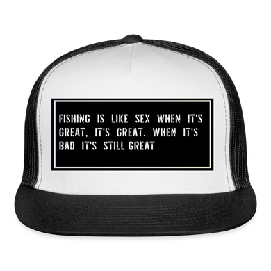 Funny Fish Hat - white/black