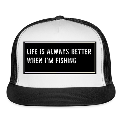 Fishing Hat Funny - white/black