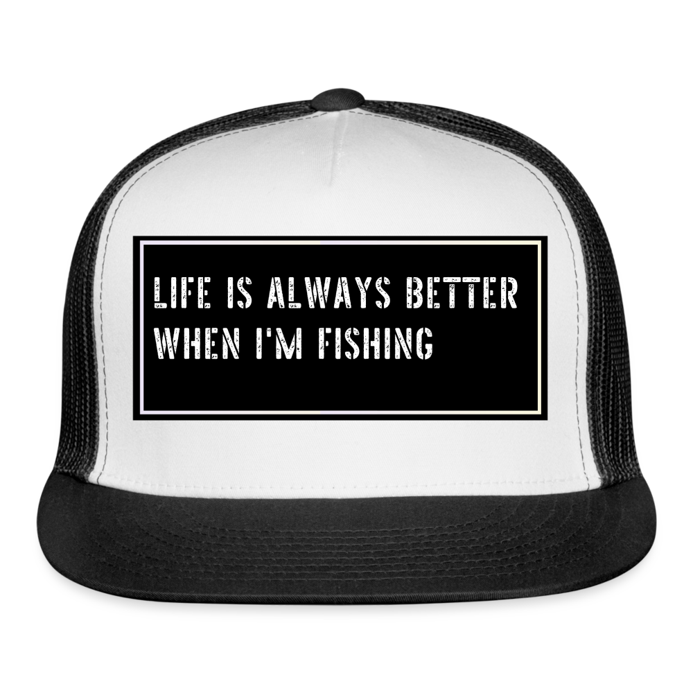 Fishing Hat Funny - white/black