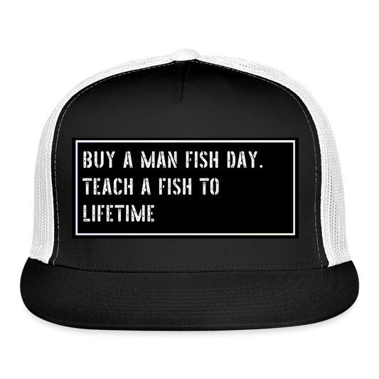 Fishing Hat Funny - black/white