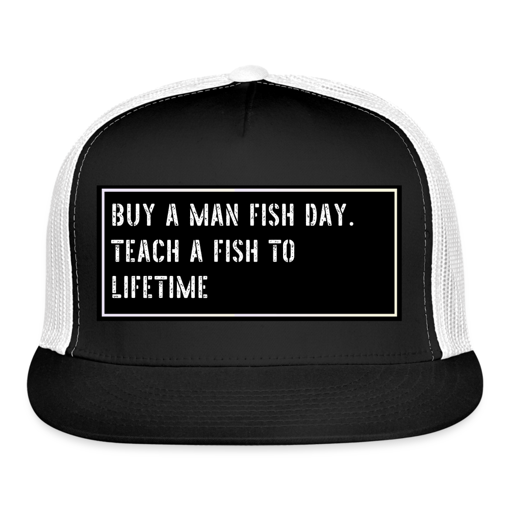 Fishing Hat Funny - black/white