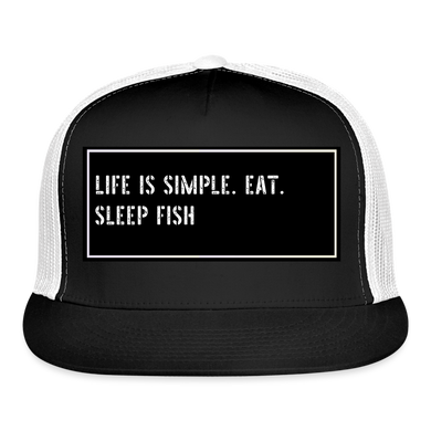Funny Fishing Trucker Hat - black/white