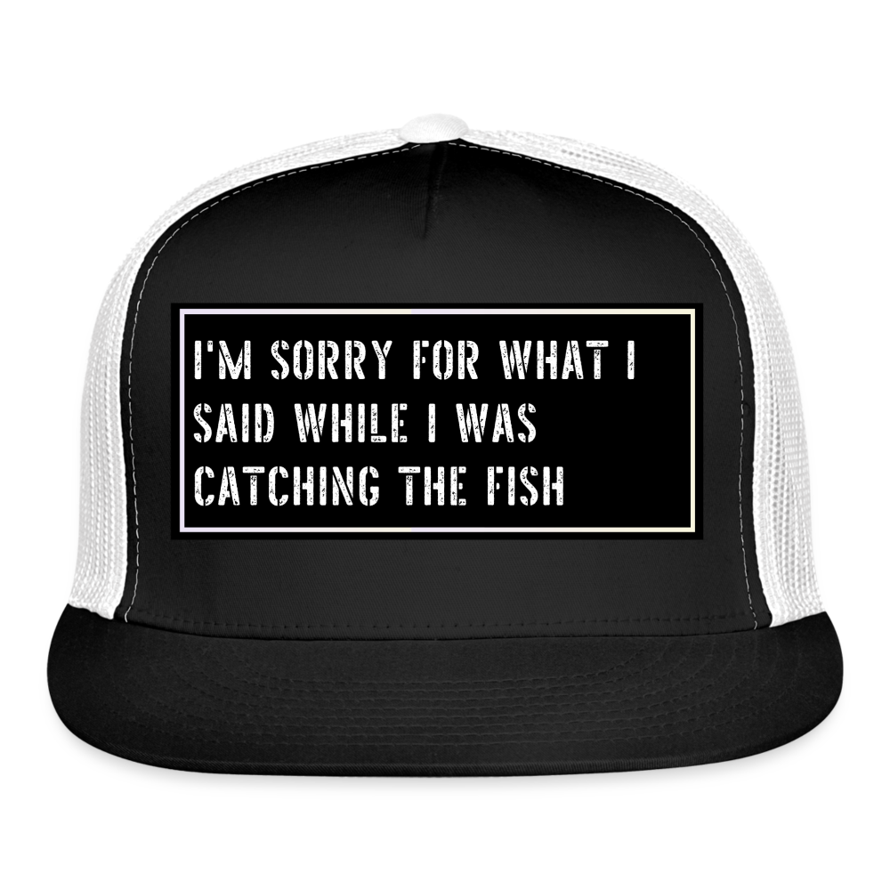 Fish Hat Funny - black/white