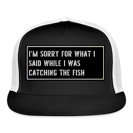 Fish Hat Funny - black/white