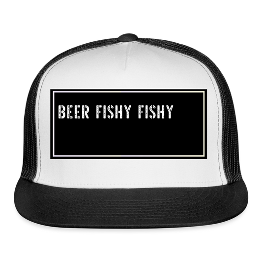 Fishing Hat Funny - white/black