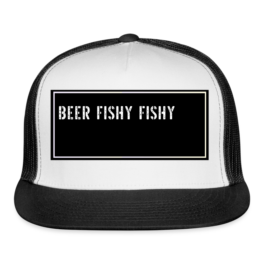 Fishing Hat Funny - white/black