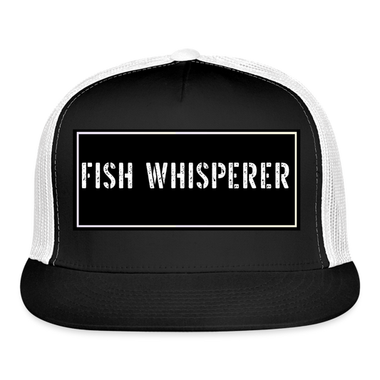 Funny Fishing Trucker Hat - black/white