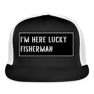 Fishing Trucker Hat Funny - black/white
