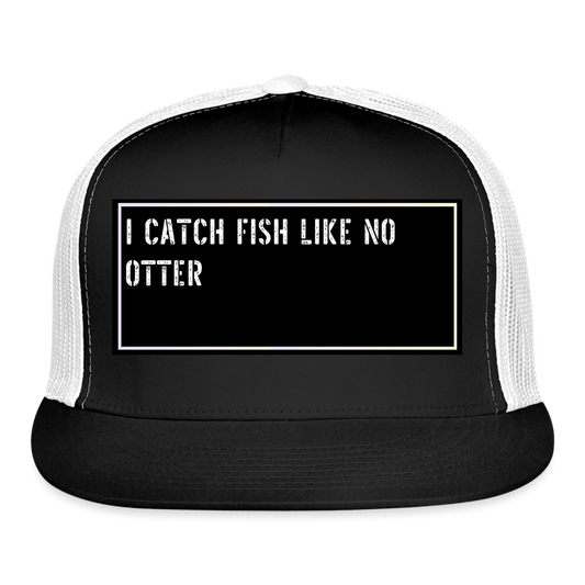 Fishing Trucker Hat Funny - black/white