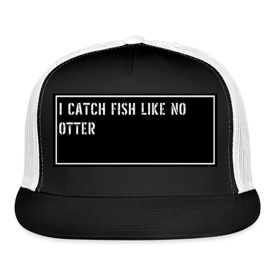Fishing Trucker Hat Funny - black/white