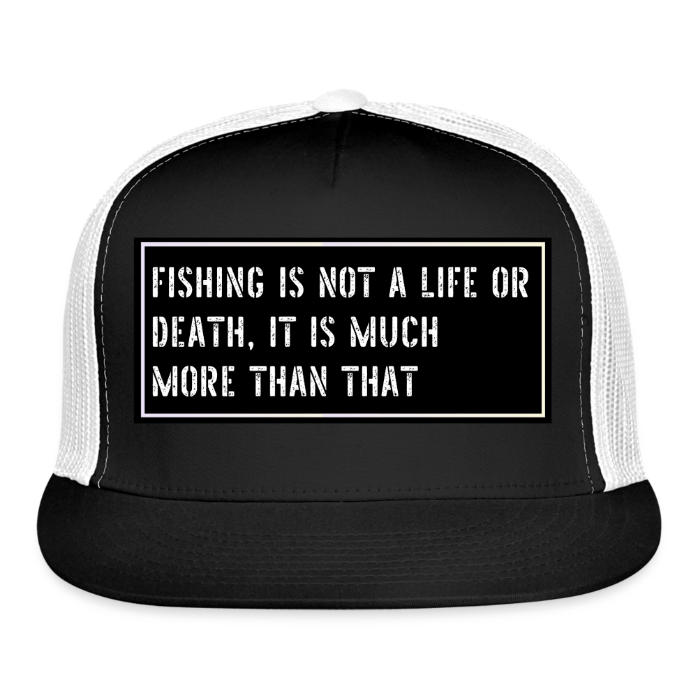 Fishing Trucker Hat Funny - black/white