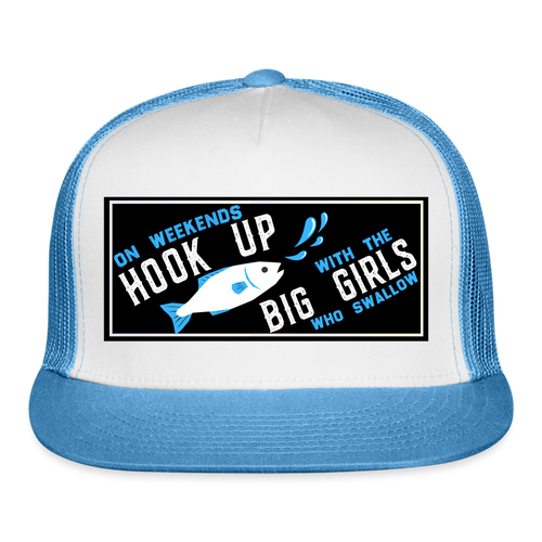 Funny Fishing Hat - white/blue