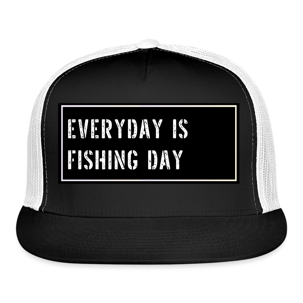 Fishing Trucker Hat Funny - black/white