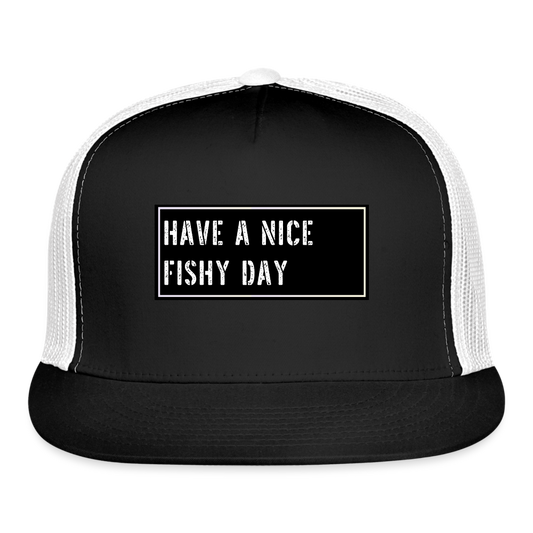 Funny Fish Hat - black/white