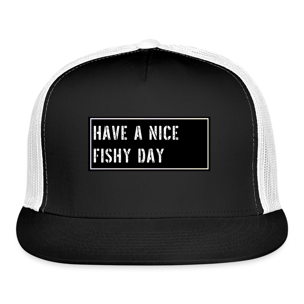 Funny Fish Hat - black/white