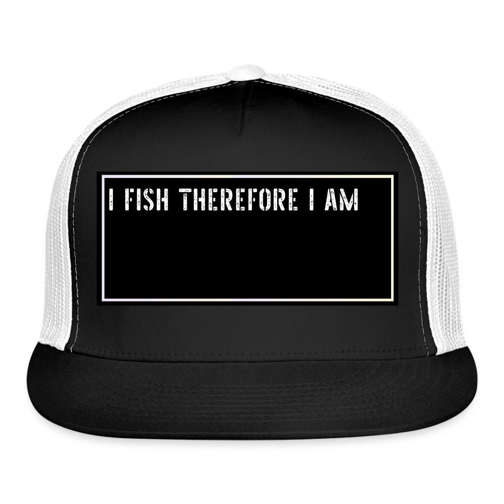 Fishing Trucker Hat Funny - black/white