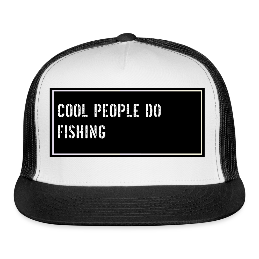 Fish Hat Funny - white/black