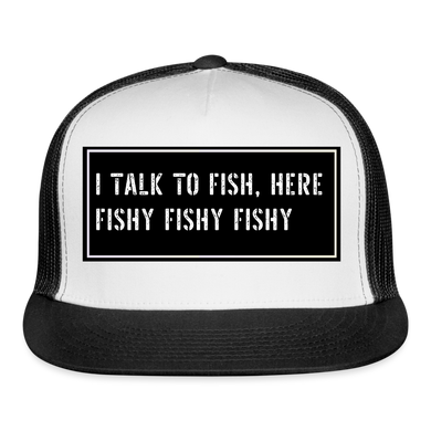 Fishing Hat Funny - white/black