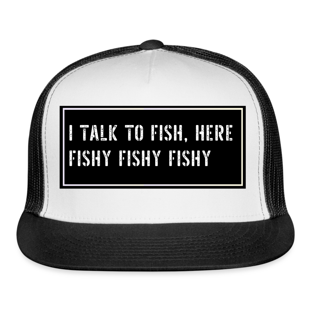 Fishing Hat Funny - white/black