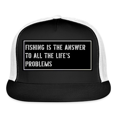 Funny Fishing Trucker Cap - black/white