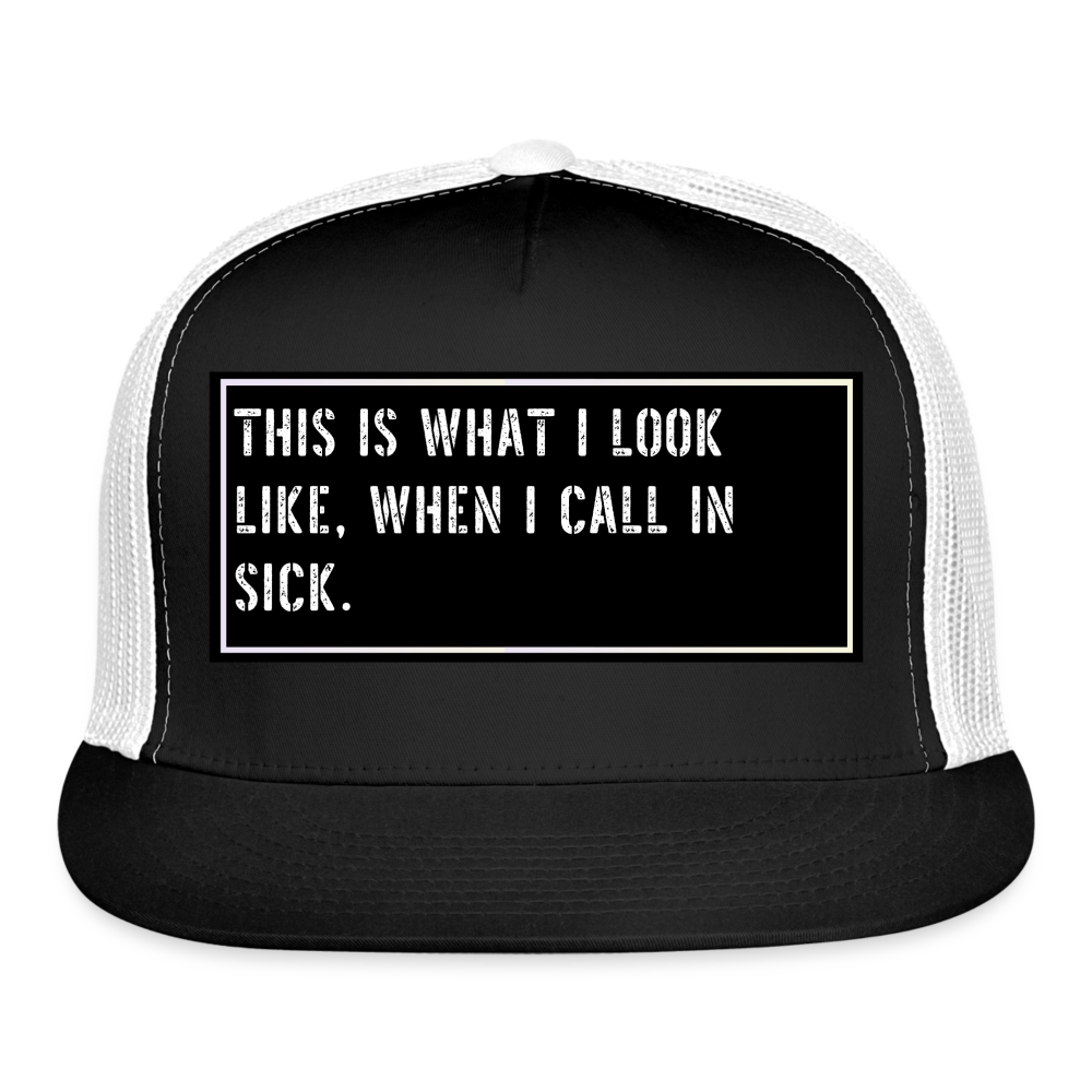 Fish Hat Funny - black/white