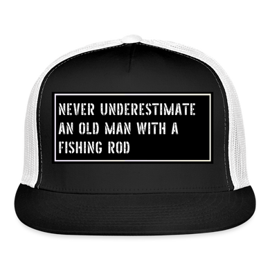 Fishing Trucker Hat Funny - black/white