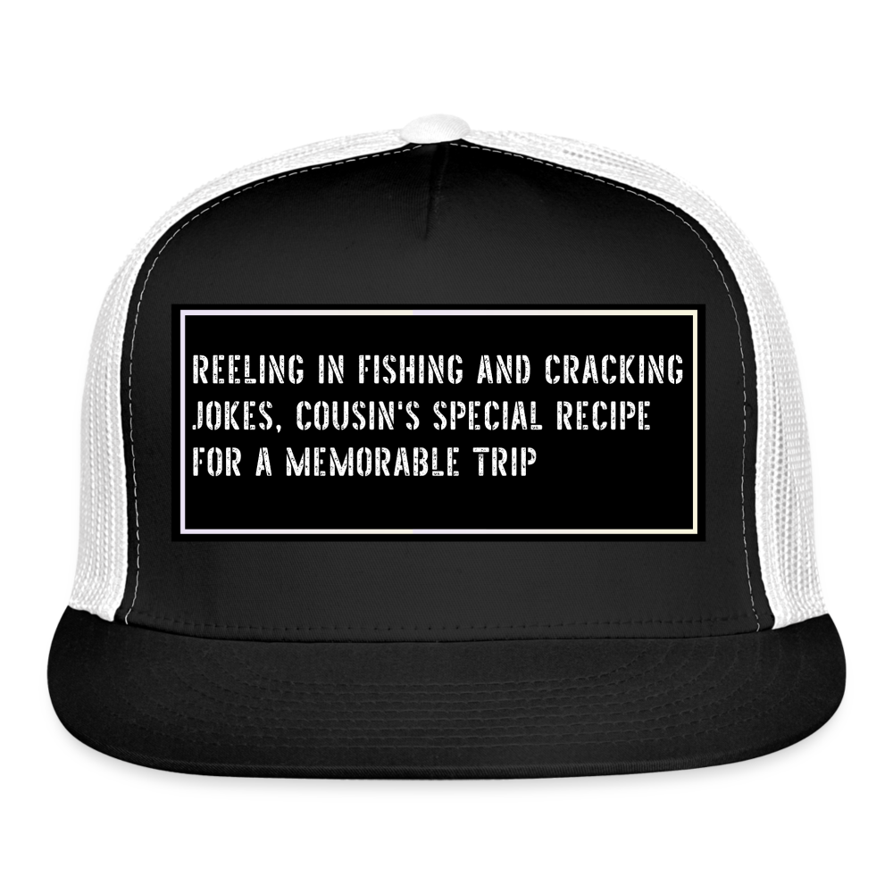 Fishing Trucker Hat Funny - black/white