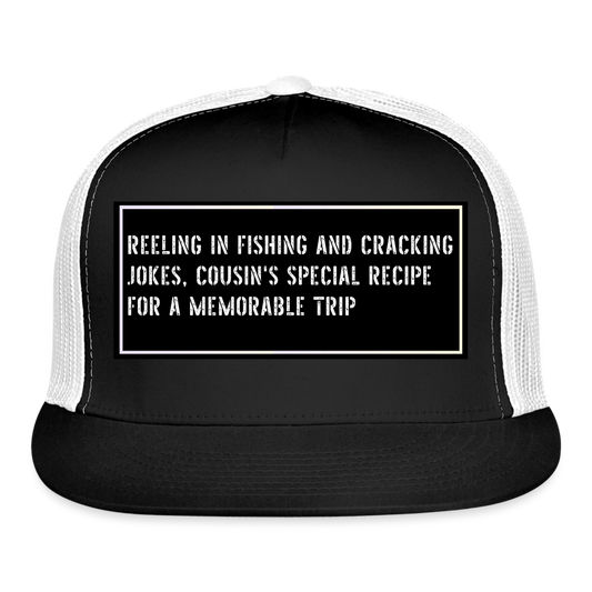 Fishing Trucker Hat Funny - black/white
