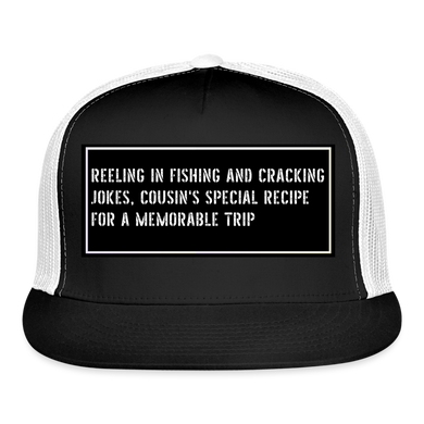 Fishing Trucker Hat Funny - black/white