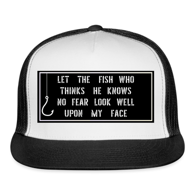 Funny Fishing Hat - white/black