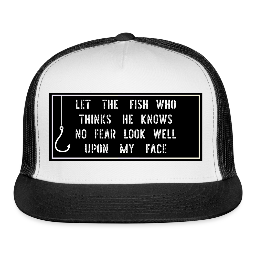 Funny Fishing Hat - white/black