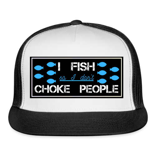 Funny Fishing Hat - white/black